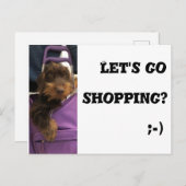 おもしろい犬レッツゴーショッピング ポストカード (正面/裏面)