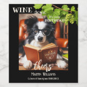 おもしろい犬ワーカホリック誕生日 ワインラベル (シングルラベル)