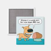 おもしろい犬付グレーズハム冷蔵庫用マグネット マグネット (正面/裏面)