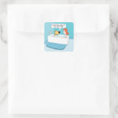 おもしろい犬入り浴槽に見えるウェットドッグの匂い スクエアシール (バッグ)