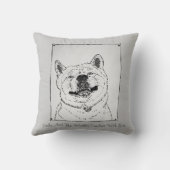 おもしろい犬写真おもしろいスローガンで微笑む秋田 クッション (裏面)