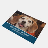 おもしろい犬写真ようこそスナックブルーを持って来た ドアマット (アングル)