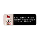 おもしろい犬写真クリスマスカード差出人住所 ラベル (正面)