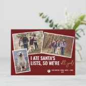 おもしろい犬写真パーソナライズされたクリスマスフォト シーズンカード (スタンド正面)