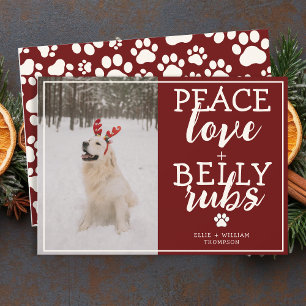 おもしろい犬写真パーソナライズされたレッドクリスマスフォト シーズンカード