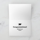 おもしろい犬写真卒業カードカスタム文字 カード (内部)