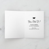 おもしろい犬写真卒業カード、カスタム犬の写真 カード (内部)