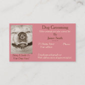 おもしろい犬写真犬グルーミングペットケアサービス 名刺 (正面)