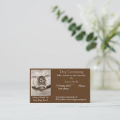 おもしろい犬写真犬グルーミングペットケアサービス 名刺 (スタンド正面)