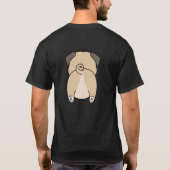 おもしろい犬前後かわいいパグお尻 Tシャツ (裏面)