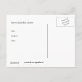 おもしろい犬卒業式パーティービーチはがき インビテーションポストカード (裏面)