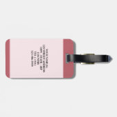 おもしろい犬可愛いピンクガーリー ラゲッジタグ (裏面横)