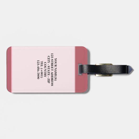 おもしろい犬可愛いピンクガーリー ラゲッジタグ (裏面横)