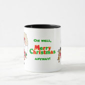 おもしろい犬噛みサンタクリスマス マグカップ (中央)