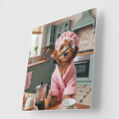 おもしろい犬壁時計 スクエア壁時計 (傾斜)