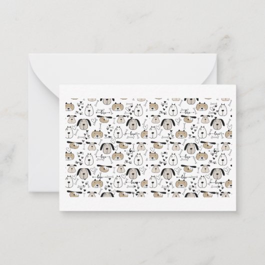 おもしろい犬好き ノートカード (裏面)