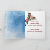 おもしろい犬孫娘キッズクリスマス カード (内部)