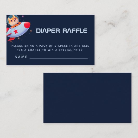 おもしろい犬宇宙飛行士ロケット宇宙おむつラッフル エンクロージャーカード (正面/裏面)