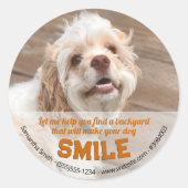 おもしろい犬実在エステートポップ・アートのバイ ラウンドシール (正面)