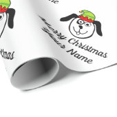 おもしろい犬小妖精や小人マンガパーソナライズされたークリスマス ラッピングペーパー (ロールコーナー)