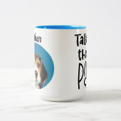 おもしろい犬引用文と名前をカスタムする/写真 ツートーンマグカップ (中央)