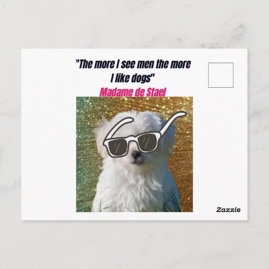 おもしろい犬引用文はがき ポストカード (裏面)