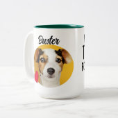 おもしろい犬引用文カスタムと写真/名前ファーザーズ・デイ ツートーンマグカップ (正面左)