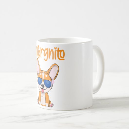 おもしろい犬引用文コルギ愛犬家 コーヒーマグカップ (正面右)
