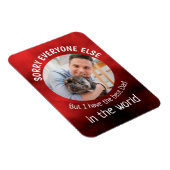 おもしろい犬引用文ファーザーズカスタムデイPhoto Red マグネット (右側)