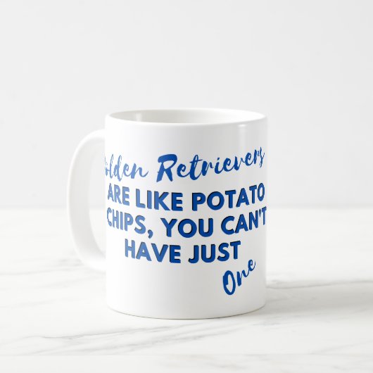 おもしろい犬引用文：ゴールデンレトリバーはポテトのようなものである コーヒーマグカップ (正面左)