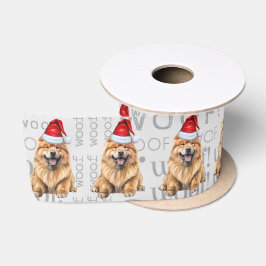 おもしろい犬恋人かわいいチャウチャウドッグクリスマス サテンリボン