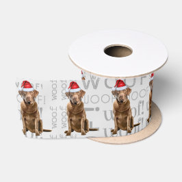 おもしろい犬恋人かわいいレトリエバードッグクリスマス サテンリボン