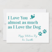 おもしろい犬恋人よ愛するバレンタインデー シーズンカード (正面)