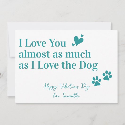 おもしろい犬恋人よ愛するバレンタインデー シーズンカード (正面)