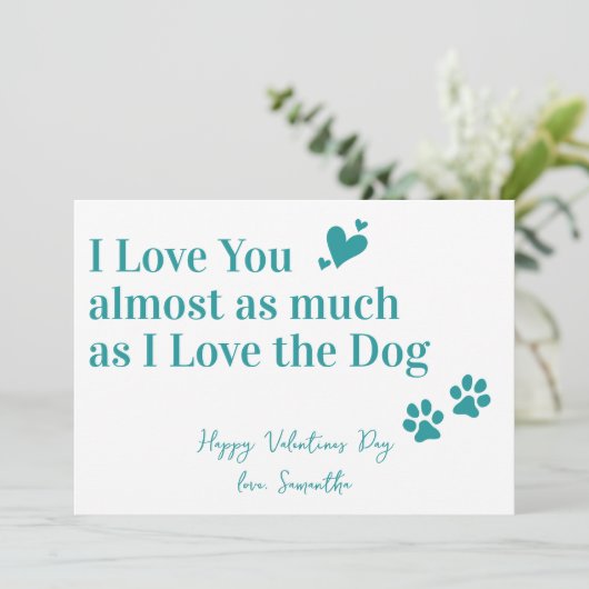 おもしろい犬恋人よ愛するバレンタインデー シーズンカード (スタンド正面)