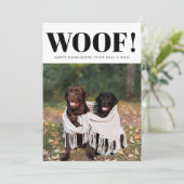 おもしろい犬恋人クリスマスフォトカワイイパーソナライズされた シーズンカード (スタンド正面)