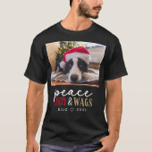 おもしろい犬恋人クリスマスフォトカワイイパーソナライズされた Tシャツ (正面)
