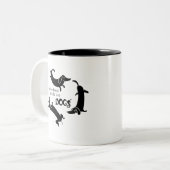 おもしろい犬恋人 ツートーンマグカップ (正面左)