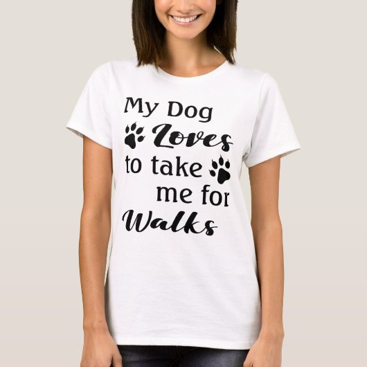 おもしろい犬恋人 Tシャツ (正面)