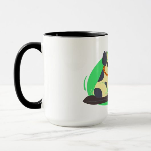 おもしろい犬恋人MUG:「私は懸命を働いているので、私の犬はHa マグカップ (左)