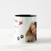 おもしろい犬愛する可愛いペットフォトバレンタインデー ツートーンマグカップ (中央)