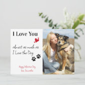 おもしろい犬愛する愛するペット写真バレンタインデー シーズンカード (スタンド正面)