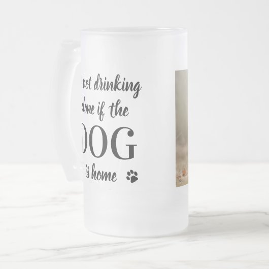 おもしろい犬愛パーソナライズされた者ペット写真 フロストグラスビールジョッキ (正面左)