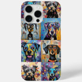 おもしろい犬愛好家動物ペットポートレートかわいいモザイク Case-Mate iPhoneケース (裏面)