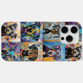 おもしろい犬愛好家動物ペットポートレートかわいいモザイク Case-Mate iPhoneケース (裏面 (横))