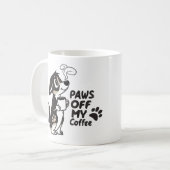 おもしろい犬愛好家"PAWS OFF MY COFFEE"漫画のマグカップ コーヒーマグカップ (正面左)