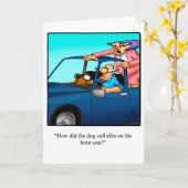 おもしろい犬所有者おめでとうカード カード (黄色い花)