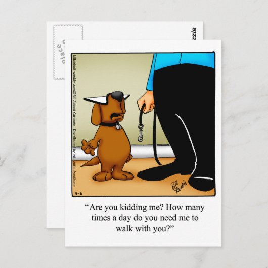 おもしろい犬所有者はがき ポストカード (正面/裏面)