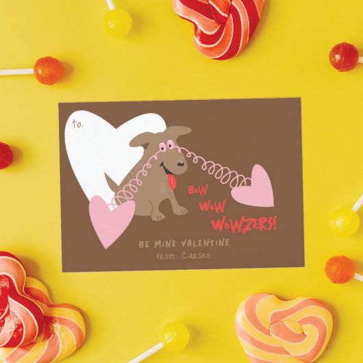 おもしろい犬教室のバレンタインカード サンキューカード