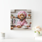 おもしろい犬時計コーヒー壁時計 スクエア壁時計 (ホーム)